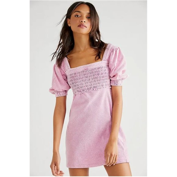 Free PeopleMoon Flower Corduroy Mini Dress S